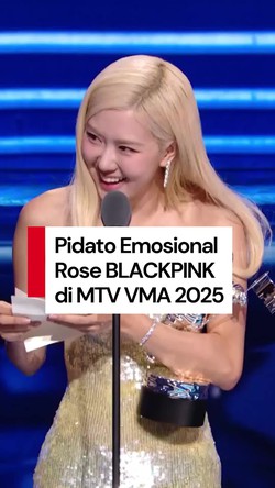 Video: Ekspresi Rose BLACKPINK Menang Song of the Year di MTV VMA 2025