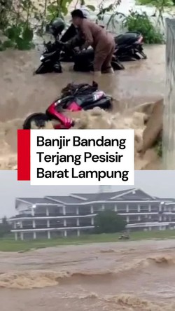 Video: Banjir Bandang Terjang Pesisir Barat Lampung, Kantor Pemkab Terendam
