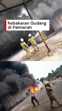 Video: Gudang Oli di Palmerah Kebakaran, Asap Hitam Membubung