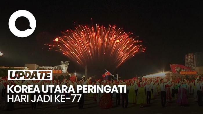 Video: Korea Utara Rayakan HUT ke-77 dengan Tarian Massal-Kembang Api