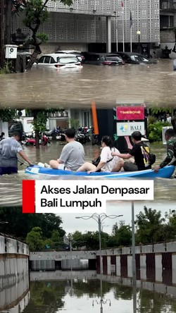 Video: Mobil-mobil hingga Hotel Terendam Banjir di Denpasar Bali