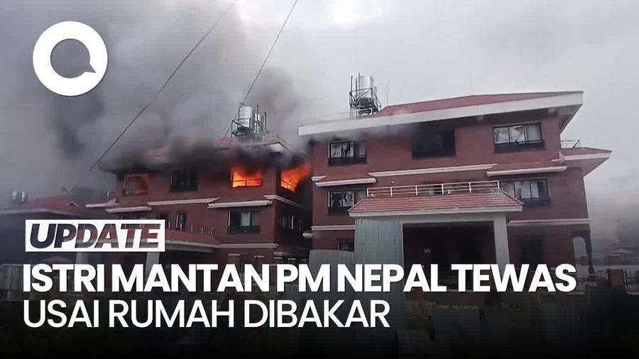 Video: Mencekam! Istri Eks PM  Nepal Tewas Usai Rumah Dibakar Demonstran