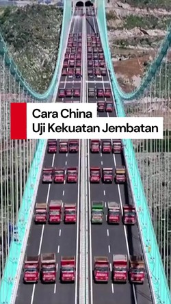 Video: Cara China Uji Kekuatan Jembatan dengan 96 Truk seberat 3.000 ton