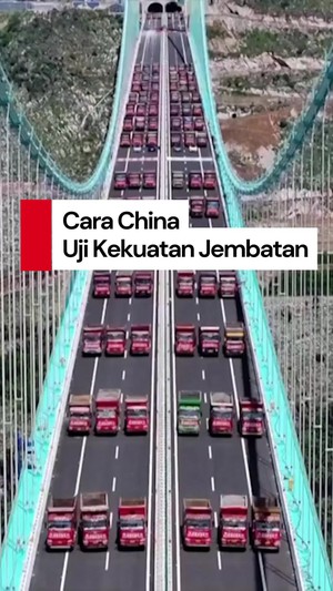 Video: Cara China Uji Kekuatan Jembatan dengan 96 Truk seberat 3.000 ton
