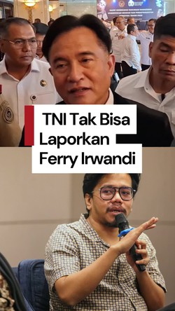 Video Penjelasan Yusril soal TNI Tak Bisa Laporkan Ferry Irwandi