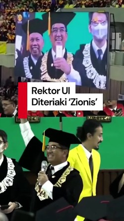 Video Viral Rektor UI Diteriaki Zionis Saat Acara Wisuda