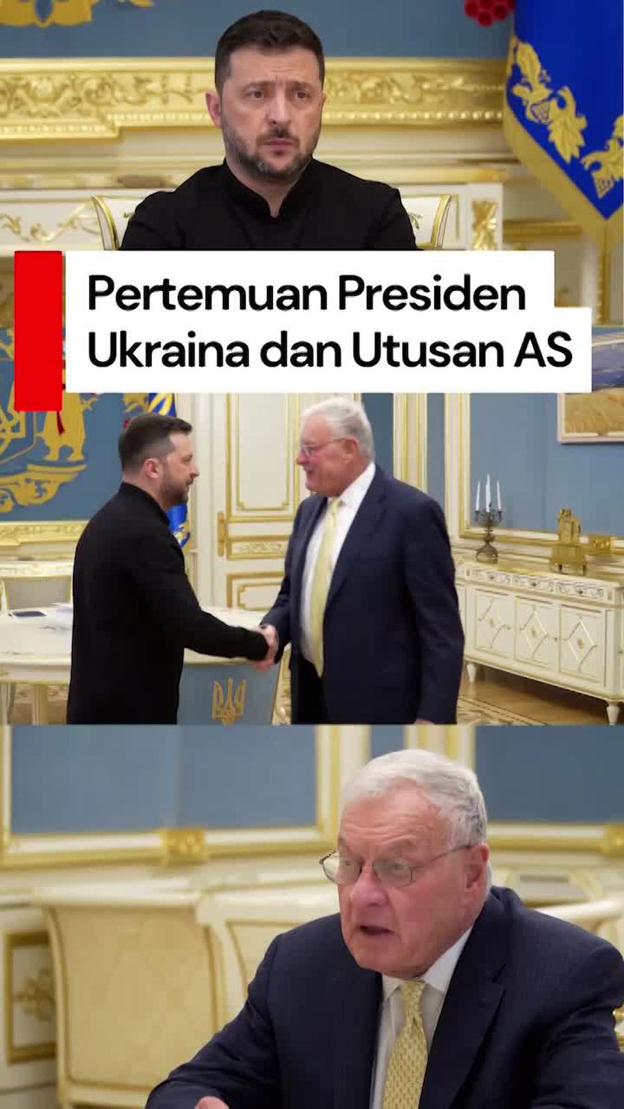 Video Momen Pertemuan Presiden Ukraina Zelensky dan Utusan Donald Trump