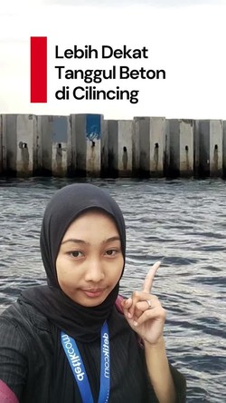 Video: Melihat Lebih Dekat Tanggul Beton Viral di Perairan Cilincing Jakut