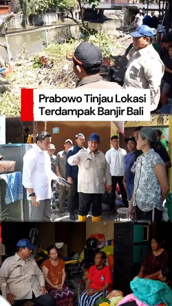 Video: Momen Prabowo Kunjungi Korban Banjir di Bali
