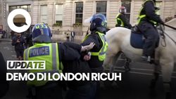 Video: Ricuh Demo di London, 26 Polisi Luka 25 Pendemo Ditangkap