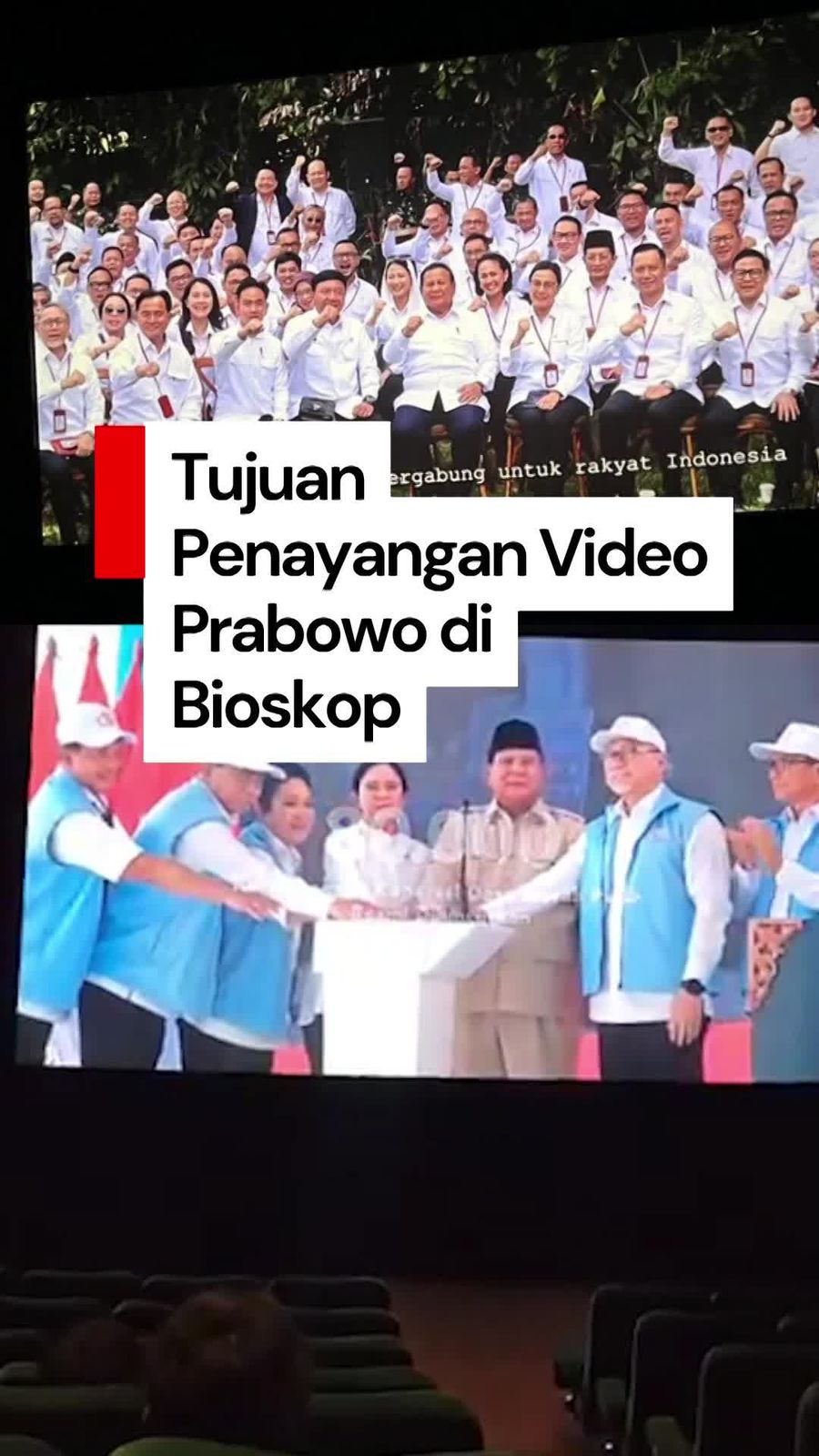 Video Prabowo di Bioskop Agar Rakyat Tahu yang Dikerjakan Pemerintah