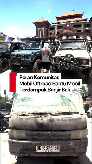 Video Komunitas Mobil Offroad Bantu Evakuasi Kendaraan Terdampak Banjir Bali