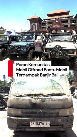 Video Komunitas Mobil Offroad Bantu Evakuasi Kendaraan Terdampak Banjir Bali