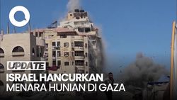 Video: Detik-detik Israel Hancurkan Menara Hunian di Gaza