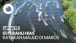 Video: 61 Perahu Hias Tradisional Rayakan Maulid di Maros