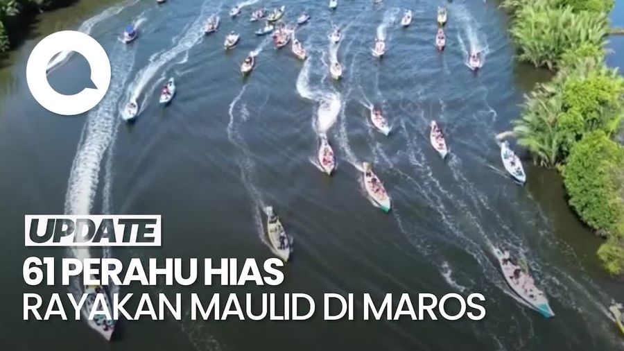 Video: 61 Perahu Hias Tradisional Rayakan Maulid di Maros