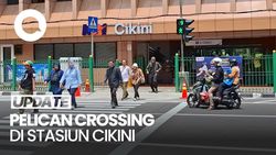 Video Stasiun Cikini Uji Coba Pelican Crossing, Begini Aktivitasnya