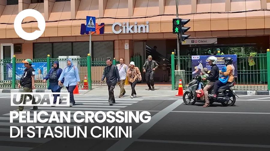 Video Stasiun Cikini Uji Coba Pelican Crossing, Begini Aktivitasnya