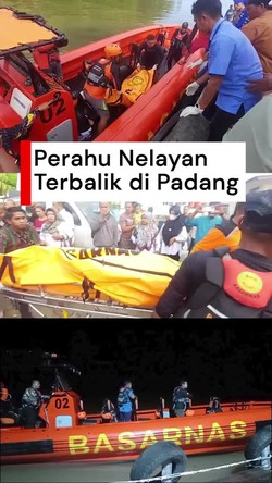 Video: Perahu Nelayan Terbalik di Padang Tewaskan 1 Orang