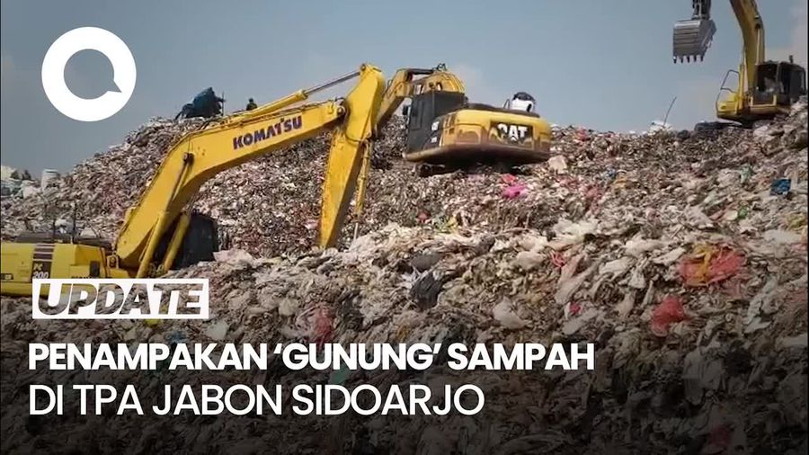Video Gunung Sampah di TPA Jabon Sidoarjo Setinggi 15 Meter