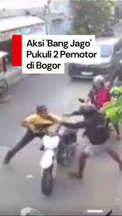 Video: Aksi Bang Jago Pukuli 2 Pemotor Usai Nyaris Senggolan di Bogor