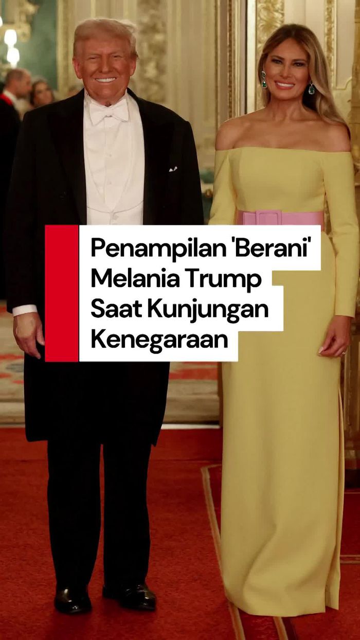 Video: Outfit Berani Melania Trump di Jamuan Makan Malam Bareng Raja Charles