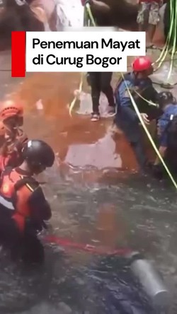 Video: Jasad Pria Nyangkut Ditemukan di Curug Seribu Bogor
