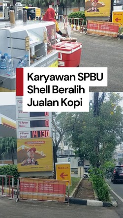 Video: Karyawan SPBU Shell di Jaksel Jualan Kopi Buntut Stok BBM Kosong