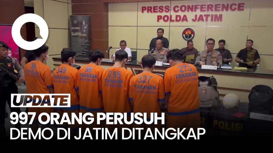 Video: 997 Perusuh Demo di Jatim Ditangkap, Ada Anak di Bawah Umur