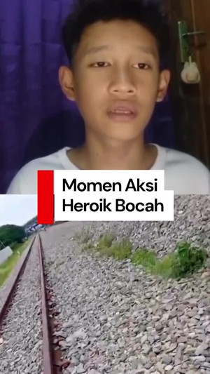 Video: Aksi Bocah di Bandung Gagalkan Wanita yang Coba Bunuh Diri di Rel KA