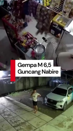 Video Rekaman CCTV Saat Gempa Guncang Nabire: Truk Goyang-Barang Berjatuhan