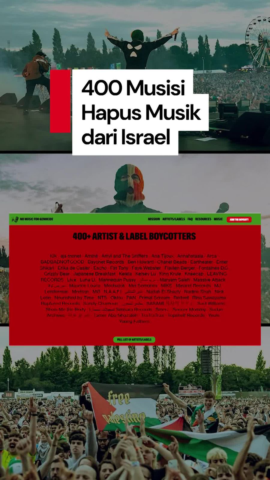 Video: Ratusan Musisi Indie Gabung Gerakan No Music For Genocide