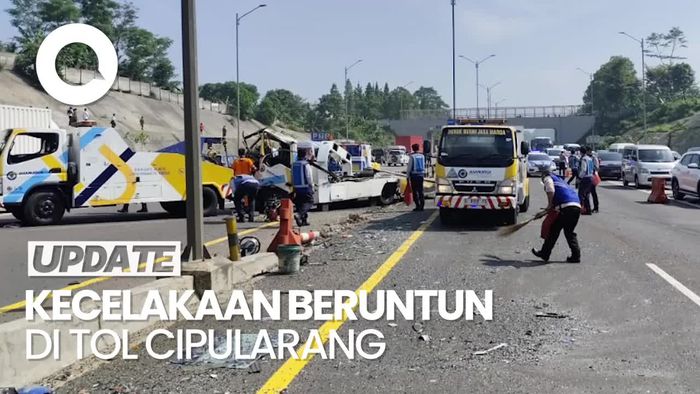 Video: Kecelakaan Beruntun di Tol Cipularang, Libatkan 2 Bus-1 Mobil Derek