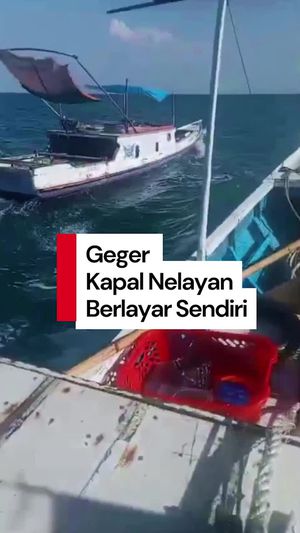 Video: Heboh Kapal Nelayan Berlayar Tanpa Awak di Pulau Balang Caddi