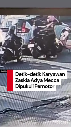 Video: Rekaman CCTV Saat Karyawan Zaskia Adya Mecca Dipukuli Pemotor