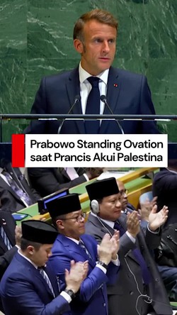 Video: Momen Prabowo Standing Ovation saat Prancis Akui Palestina di PBB