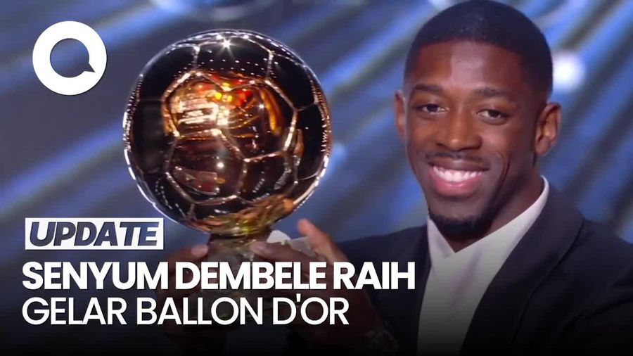 Video: Senyum Semringah Dembele Saat Angkat Gelar Ballon dOr