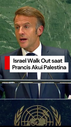  Video: Prancis Resmi Akui Palestina di KTT PBB, Israel Walk Out
