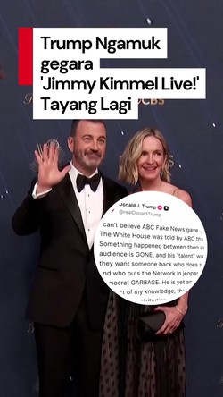 Video: Amarah Trump Saat Tahu Jimmy Kimmel Live! Diizinkan Tayang Lagi