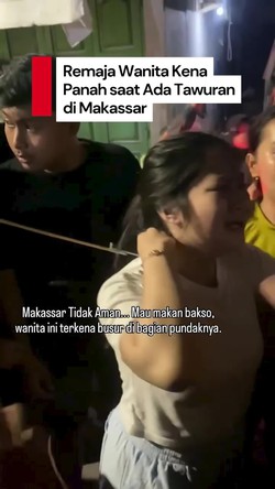 Video: Remaja Wanita Terkena Panah di Leher saat Tawuran Pecah di Makassar