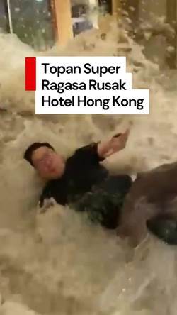 Video Detik-detik Topan Ragasa Hantam Hotel Hong Kong: Pintu Pecah, Lobi Banjir