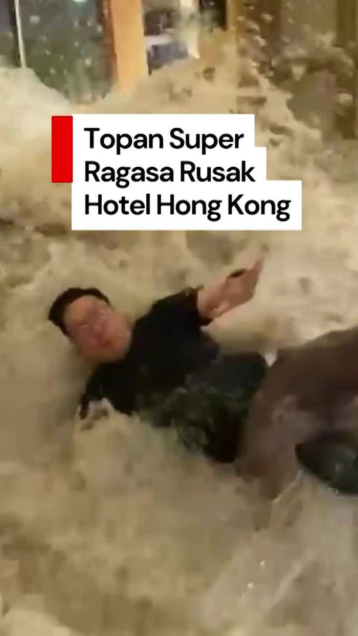 Video Detik-detik Topan Ragasa Hantam Hotel Hong Kong: Pintu Pecah, Lobi Banjir