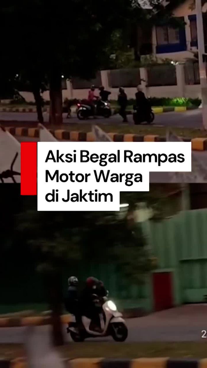 Video: Detik-detik Komplotan Begal Bersajam Rampas Motor Warga di Jaktim
