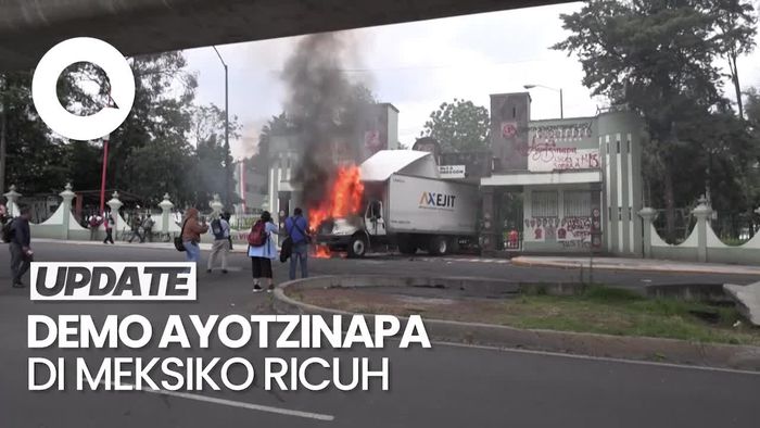 Video: Demo di Meksiko Ricuh, Massa Geruduk Kamp Militer-Bakar Truk