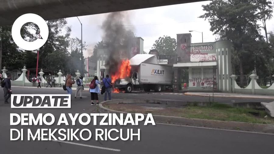 Video: Demo di Meksiko Ricuh, Massa Geruduk Kamp Militer-Bakar Truk