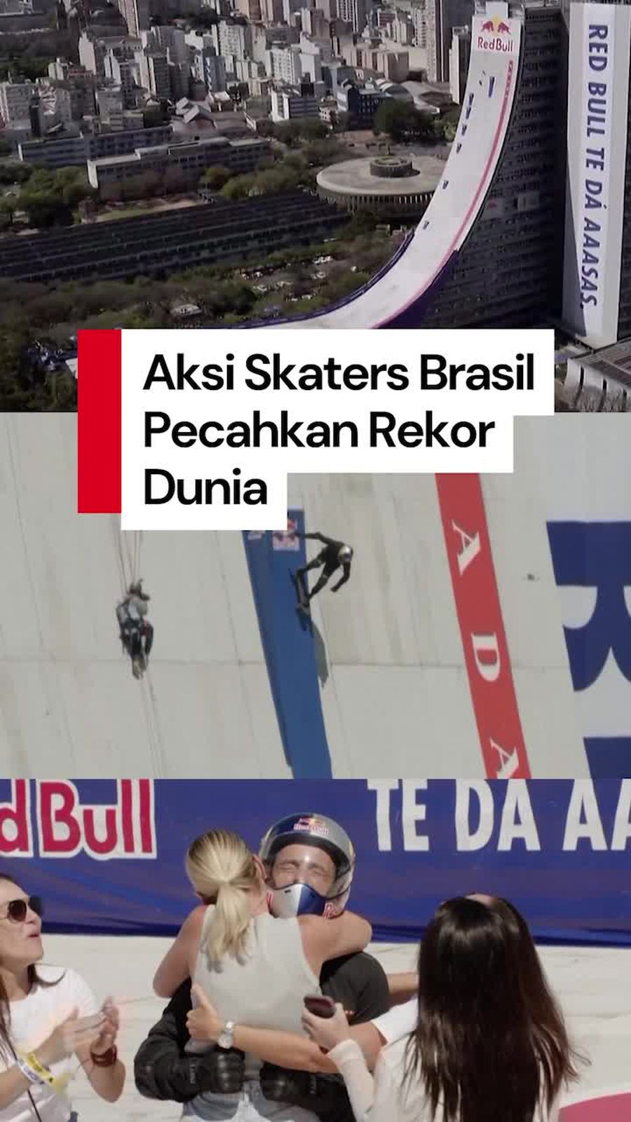 Video: Pecah Rekor! Aksi Skaters Brasil Meluncur dari Gedung 22 Lantai