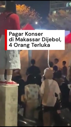 Video: Penonton Tak Bertiket Jebol Pagar Konser di Makassar, 4 Orang Terluka