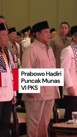 Video: Prabowo Hadiri Puncak Munas VI PKS, Ditemani Para Menteri