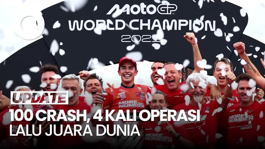 Video Tangis Marquez Juara Dunia Usai 100 Crash dan 4 Kali Operasi