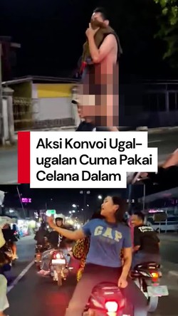 Video: Aksi Konvoi Remaja Ugal-ugalan di Maros Hanya Pakai Celana Dalam